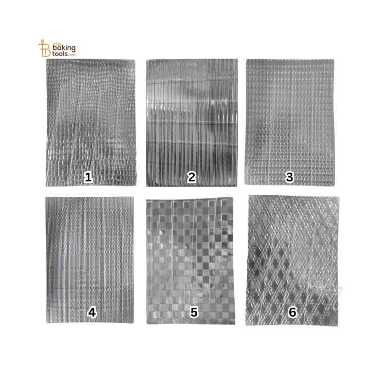 Decorative Fondant or Icing  Texture Sheet Mats – Fabric Design – Set of 6 (7x10 Inches)
